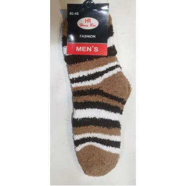 Imagem de Meia Pelúcia Masculino Quente Inverno Felpuda listra Forrado - HHW, Be
