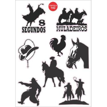 Imagem de Cartela de Adesivos (142) 8 Segundos - Mulateiros - Cowboy - Aridesign