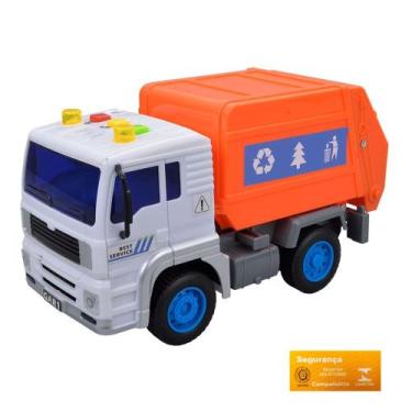 Imagem de Caminhao Friccao Luz e Som Modelo Coleta de Lixo DM Toys Brinquedo Inf