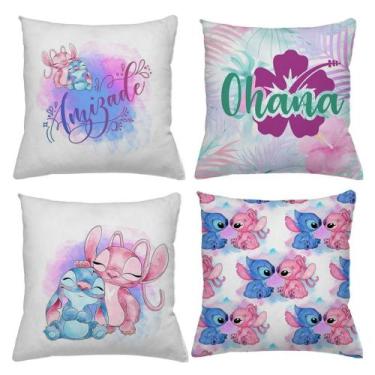 Imagem de Kit 4 Capas de Almofadas lilo stitch e outros personagens homem aranha