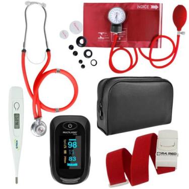 Imagem de Kit Enfermagem Acadêmico Com Estojo Completo Premium - Estetoscópio, E