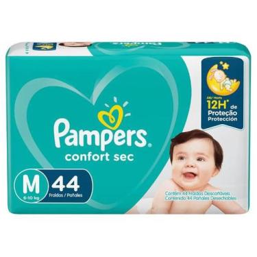 Imagem de Fralda Infantil Pampers Confort Sec Pacote Mega, M c/44