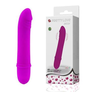 Imagem de Vibrador Puro Silicone Atóxico com 10 Níveis de Vibração - BECK - Roxo
