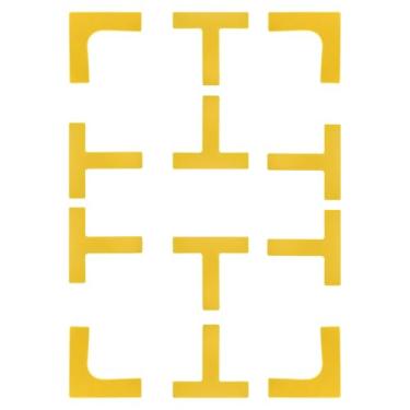 Imagem de YOKIVE Kit de marcação de quadra de pickleball de 12 peças, marcadores esportivos de linha de quadra de ângulo reto linhas de pickleball para badminton de tênis (amarelo)