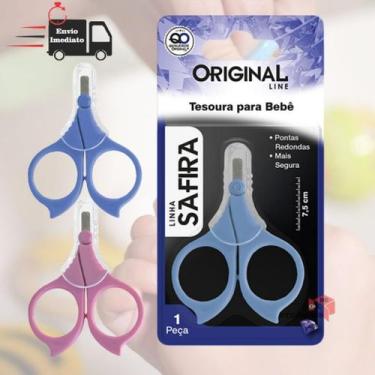 Imagem de Tesoura Infantil Bebê Safira Cor Azul - Original Line Ref SL0703