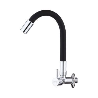 Imagem de Kit 3 Torneiras Cozinha Parede Gourmet Flexível Luxo Preto