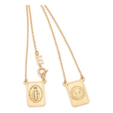 Imagem de Escapulário Formado Por Corrente De Elo Cad 532536 - Rommanel, Branco,