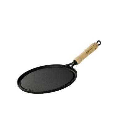 Imagem de Chapa Bifeteira Ferro Redonda 22cm Para Servir Porções em Bares e Rest