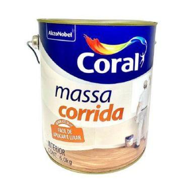 Imagem de Massa Corrida Branca Uso Interno 6 kg - Fácil Aplicação - Coral
