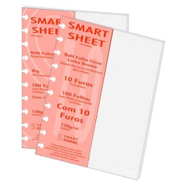 Imagem de Refil Caderno Inteligente 120g 200 FLS Pauta Branca 10 Furos - Best