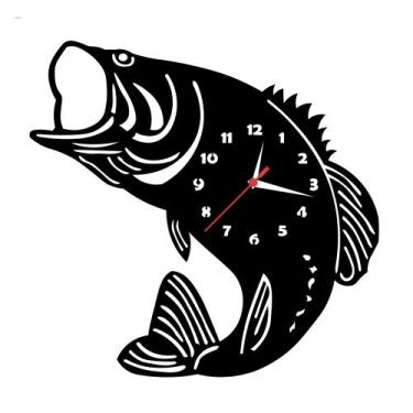 Imagem de Relógio de Parede Silencioso Tucunaré Peixe Pescador Pesca Esportiva D