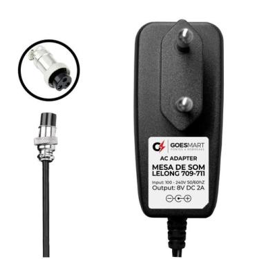 Imagem de Fonte Carregador Adapter Para Mesa De Som Lelong Le 711 8v 2 - GOESMAR