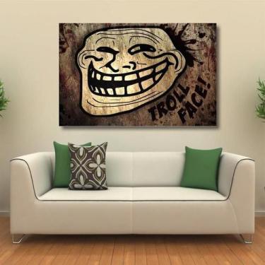 Imagem de Quadro decorativo Troll Face Meme Tela em Tecido - Wall Frame
