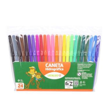 Imagem de Canetinha Hidrográfica 24 Unidades Colorida Leo & Leo - LEO&LEO