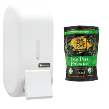 Imagem de Kit Saboneteira Branca Premisse + Sabonete Premisse 450 Ml, Etva-Doce 