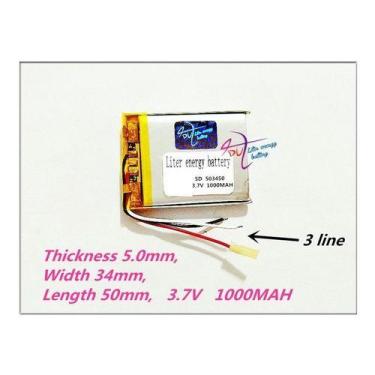 Imagem de Bateria 523450 1000mah 5mmx34mmx50mm 3 Fios 3,7v    - KMIG