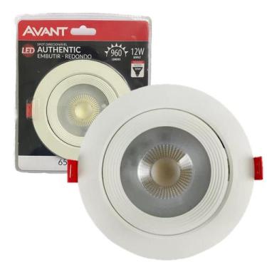 Imagem de Kit 9 Spot Led Redondo Embutir 12W Direcionavel Branco Frio 6500K - Av