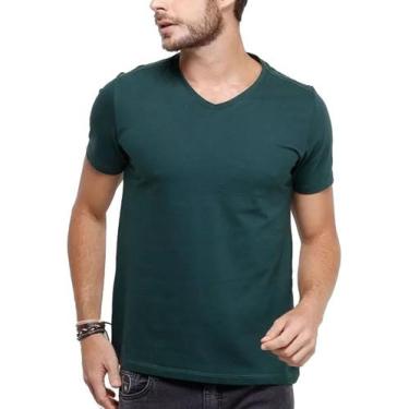 Imagem de Camiseta Gola V Masculina Liso Algodão Camisa Atacado - Vesttuario, Ve