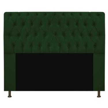 Imagem de Cabeceira Estofada Lady 160 cm Queen Size Com Capitonê Suede Verde - D