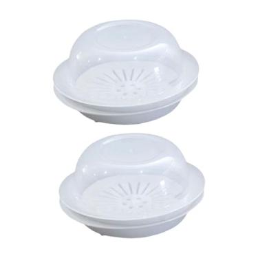 Imagem de Generic 2 peças Microondas Vaporizadores Tigelas de Microondas com Tampas Bolinhos Recipientes Cozidos no Vapor Cozinhar Utensílios de Cozinha Cobertos