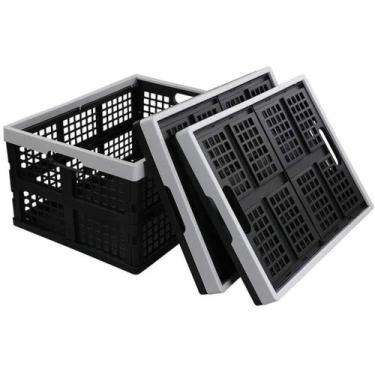 Imagem de Caixa organizadora dobravel cesto desmontavel caixote transporte multi