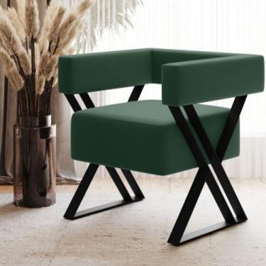 Imagem de Poltrona Marília Luxo Base de ferro Moderna, Decorativa, Atendimento, 