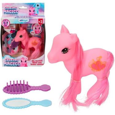 Imagem de Unicornio/poney de vinil  + espelho e escova  - 3 pcs - ETITOYS