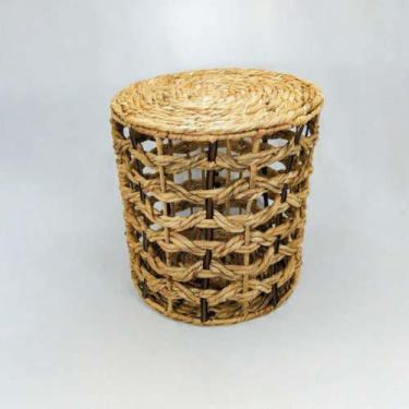 Imagem de Cesto Decorativo Fibra Natural c Tampa Design Vazado Luxo - LUXdécor C