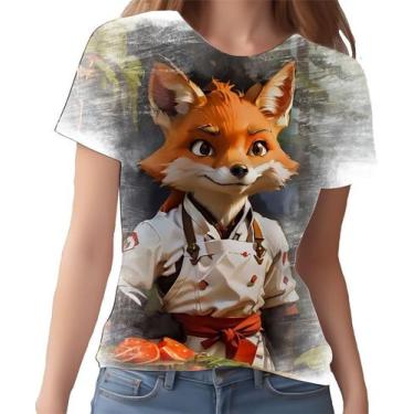 Imagem de Camiseta Camisa Tshirt Chefe Raposa Cozinheira Cozinha 3 - Enjoy Shop,