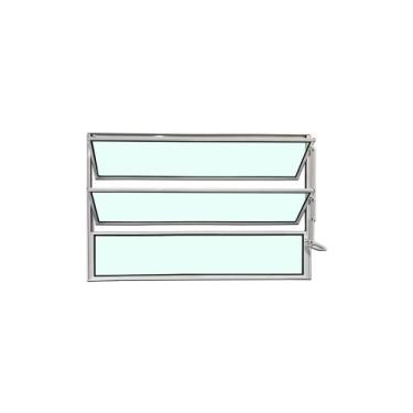 Imagem de Vitro Basculante 60x80 Alumínio Branco Vidro Liso Lumineziri