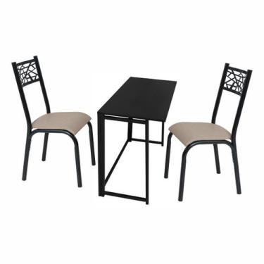 Imagem de Kit manicure ciplafe jade 1 mesa preto dob 2 cadeiras, Bege