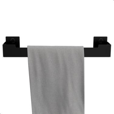 Imagem de Porta Toalha Rosto Suporte Banheiro Toalheiro Preto ELG - Unidas