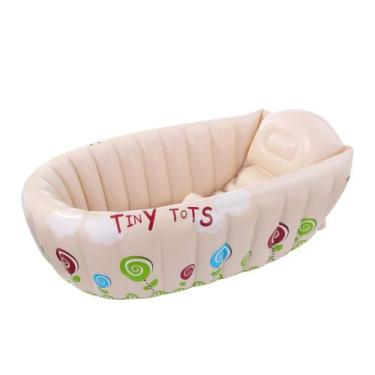 Imagem de Banheira Berço Bebê Inflavel 91x61x29 cm C/ Indicador Temperatura - OM