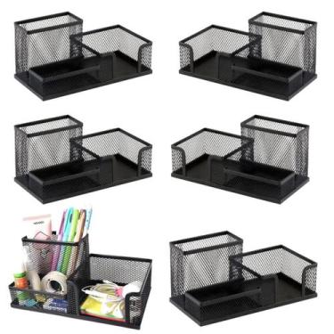 Imagem de Organizador De Mesa Escritório Quarto Preto Porta Clips 6 Un - Offerbe