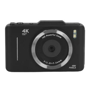 Imagem de Câmera Digital, Autofoco, Alto-falante Com Zoom Digital de 16X e microfone. Câmera Digital 4K Com Bateria de 700mAh para Vlogging (Preto)
