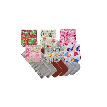 Imagem de Fraldas Ecológicas Reutilizáveis Happy Flute - Kit 6 Fraldas + 6 Absorventes MENINA