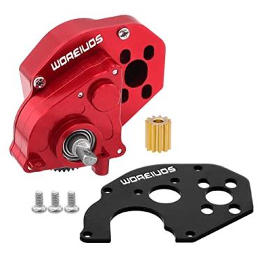 Imagem de WOAEIUOS Complete Transmission Gearbox with Steel 0.3 Mod Transmission Gear for Axial SCX24 Deadbolt C10 JLU Gladiator Bronco 1/24 RC Crawler Car Upgrade (Red)