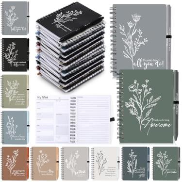 Imagem de Dispowreath Conjunto de 30 cadernos de apreciação de funcionários a granel com caneta, espiral inspiradora, planejadores semanais, estética de Natal, A6, sem data, para professores, colegas de