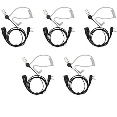 Imagem de Fone de ouvido Walkie Talkies com microfone de tubo acústico de 2 pinos compatível com Midland GXT1000VP4 LXT500VP3 LXT600VP3 GXT1050VP4 GXT1000XB (pacote com 5)