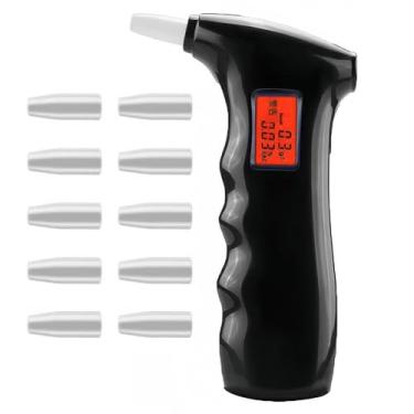 Imagem de Bafômetro portátil para testador de álcool pessoal e festa em casa, substituição para teste BAC profissional - precisão de grau, testador com 10 bocais
