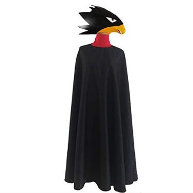 Imagem de Boku No Hero Academia My Hero Academia Tokoyami Fumikage cosplay fantasia de capacete de cabeça de pássaro fantasia de Halloween, Fantasia + máscara, Customized
