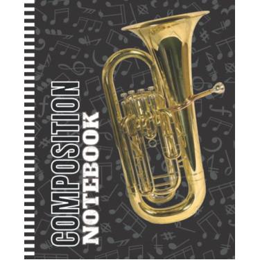 Imagem de Composition Notebook: 7.5 x 9.25 inch / 200 Pages (100 sheets) / Wide Ruled Paper For Writing - Homework - Notes - Doodles - Homeschool/Back to ... Girls Kids/Tuba - Brass Musical Instrument
