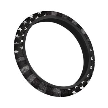 Imagem de Panskyllis Capa protetora de volante de carro bandeira preta dos EUA capas de volante de carrinho de golfe para volante de carro de 33 a 14 polegadas para carro de clube, carrinho de golfe,