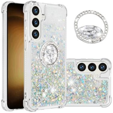 Imagem de Monwutong Capa Slim Fit para Samsung Galaxy S24 FE, TPU macio com glitter líquido efeito areia movediça anel de silicone, capa de proteção de tela e câmera para celular para Galaxy S24 FE, WTZH