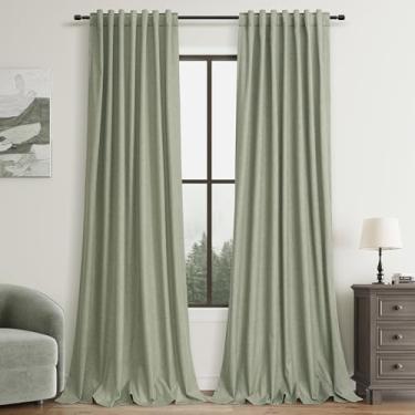 Imagem de Cortinas pretas de 300 cm, cortinas altas de teto alto para sala de estar, porta de vidro deslizante, cortinas de janela grandes, cortinas blackout extra longas de 3 m para casa de campo, fazenda,