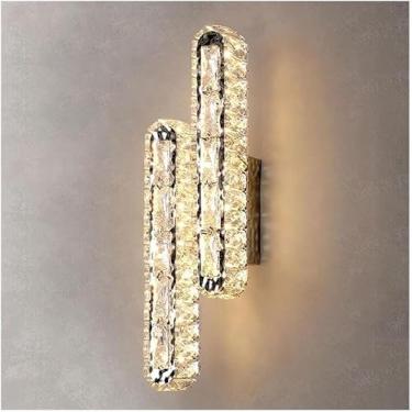 Imagem de Luminárias de parede de cristal dourado do norte da Europa, luxuosas arandelas de parede para sala de jantar, quarto, LED, atmosfera criativa, luz de parede para sala, corredor, cozinha, ent