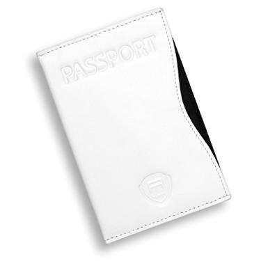 Imagem de Alban Combo de porta-cartão de passaporte e vacina – Porta-passaporte de couro com compartimento para cartão de vacina, carteira de passaporte, capa de passaporte, linda capa de passaporte feminina,