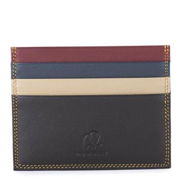 Imagem de mywalit Suporte de cartão de crédito dupla face RFID – couro napa, 6 cartões, forro de proteção de radiofrequência, Bosco, Casual