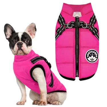 Imagem de PETCARE Casaco de inverno para cães com arnês embutido à prova d'água, colete de lã quente para cachorro à prova de vento, jaqueta de neve refletiva para cachorros, pequenos, médios e grandes, gatos