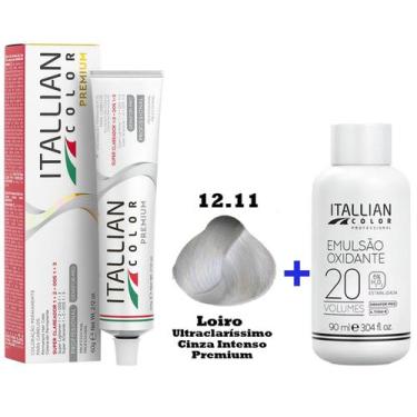 Imagem de Kit Coloração Itallian Premium 60g Loiro Ultraclaríssimo Cinza Intenso